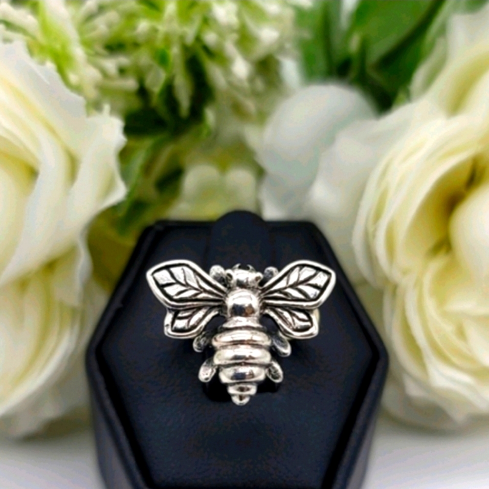 🥰 BUMBLE BEE STERLING SILVER RING - Picture 4 of 11